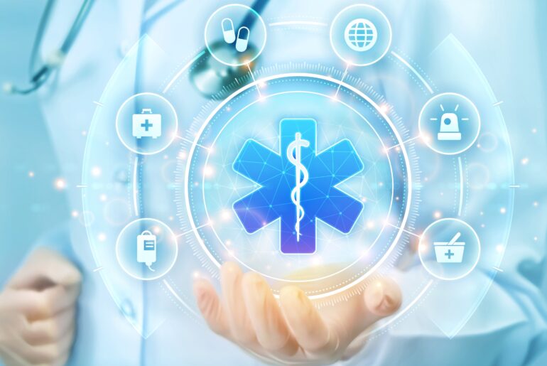 Emergency medical services digital abstract