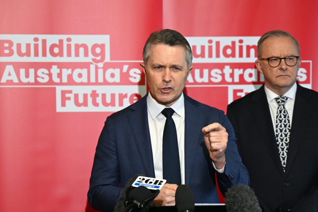 Federal Education Minister Jason Clare and Prime Minister Anthony Albanese