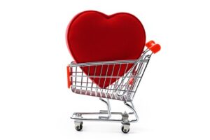 heart in a shopping trolley
