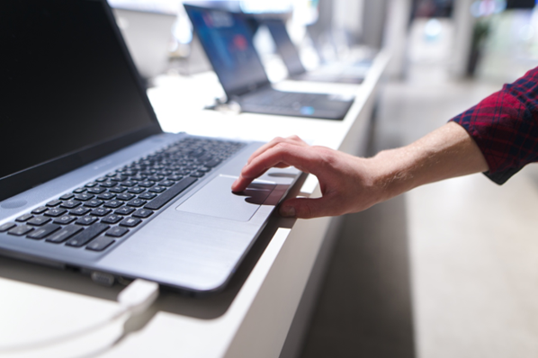 person using a laptop
