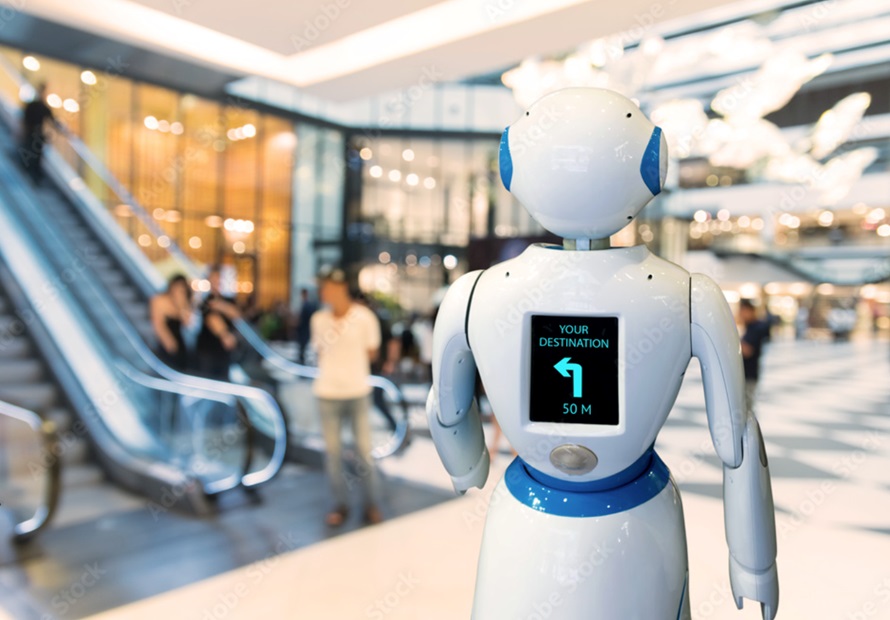 Robot in a mall setting
