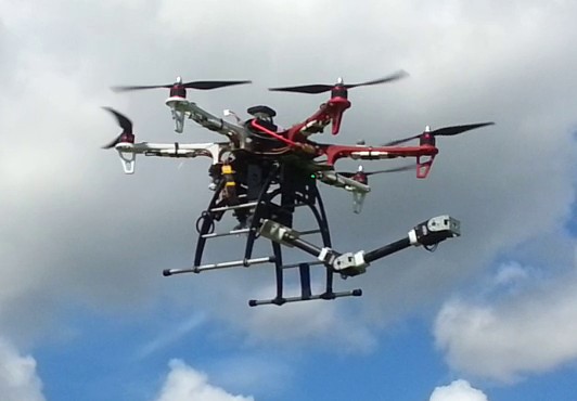 UAV with MM in flight