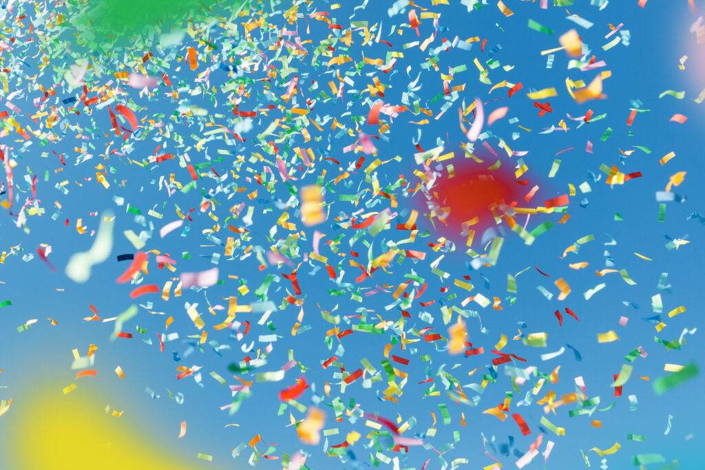 confetti falling from the sky