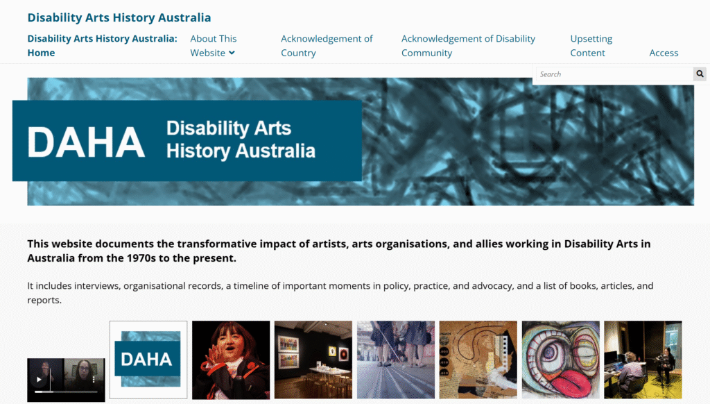 screenshot of the DAHA website