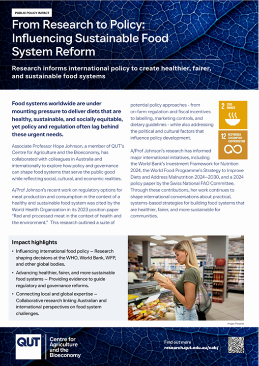 Sustainable Food System Reform