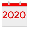 Calendar icon for the year 2020