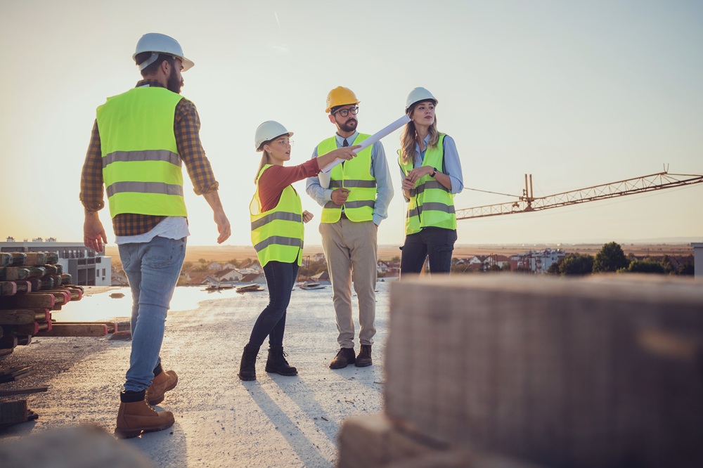 Work team on a construction site