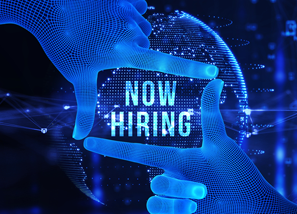 NOW HIRING sign