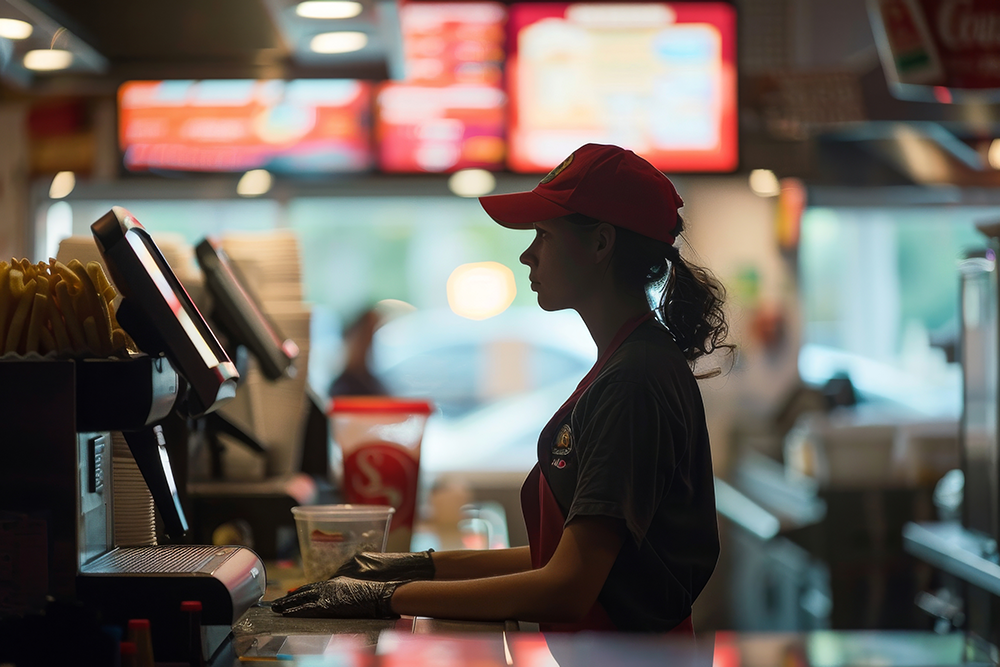 girl working fast food