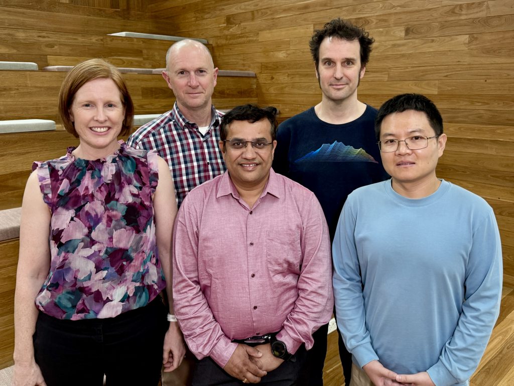 Centre Co-Director Prof Kathryn Fairfull-Smith with QUT Joint-Lab project leads: Prof Stephen Blanksby, Prof Jingsan Xu, Dr Michael Jones and Prof Prashant Sonar