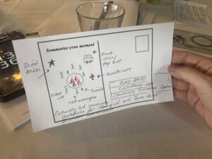 A hand-drawn postcard showing place-based culturally-led community correction centres