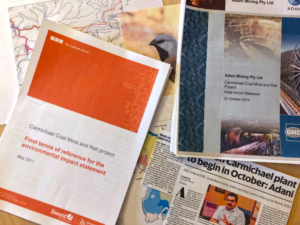 Carmichael Mine papers and media clippings