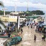 Wharf and market in Gizo in the Western Province, Solomon Islands