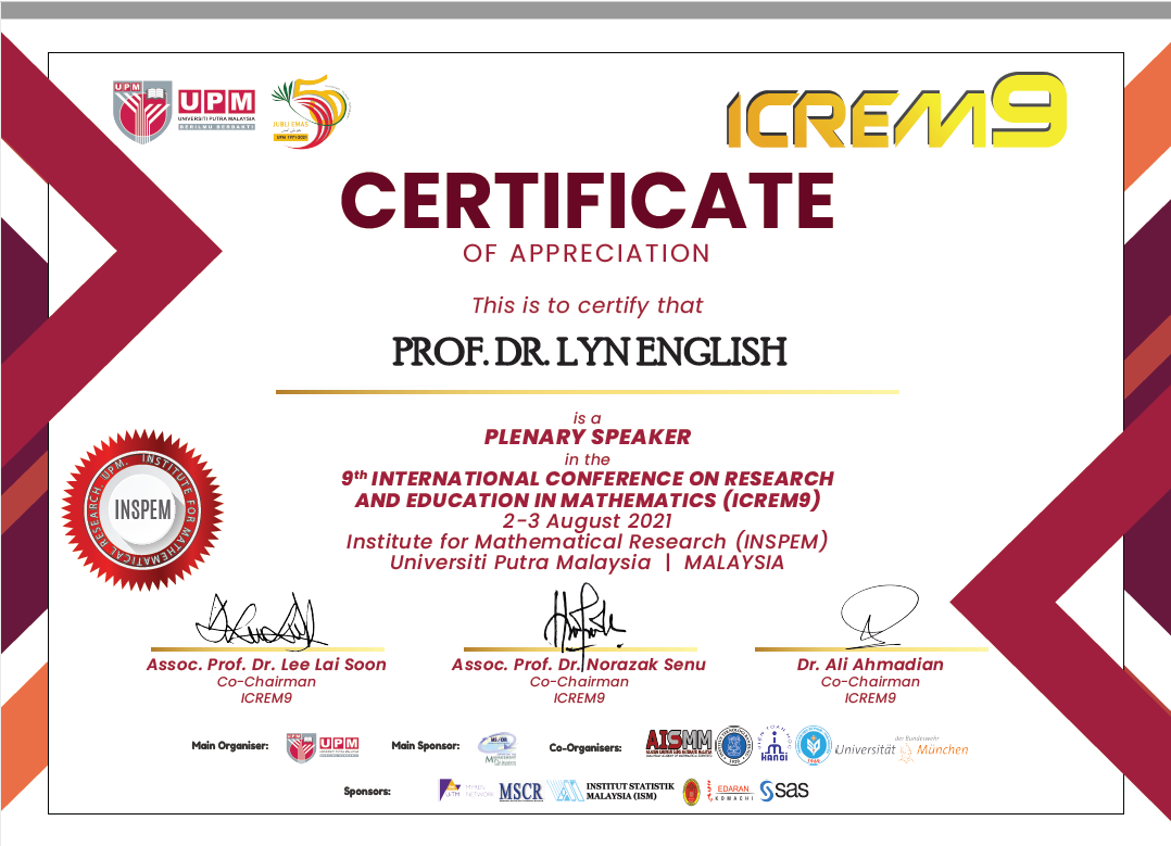 UPM Plenary certificate