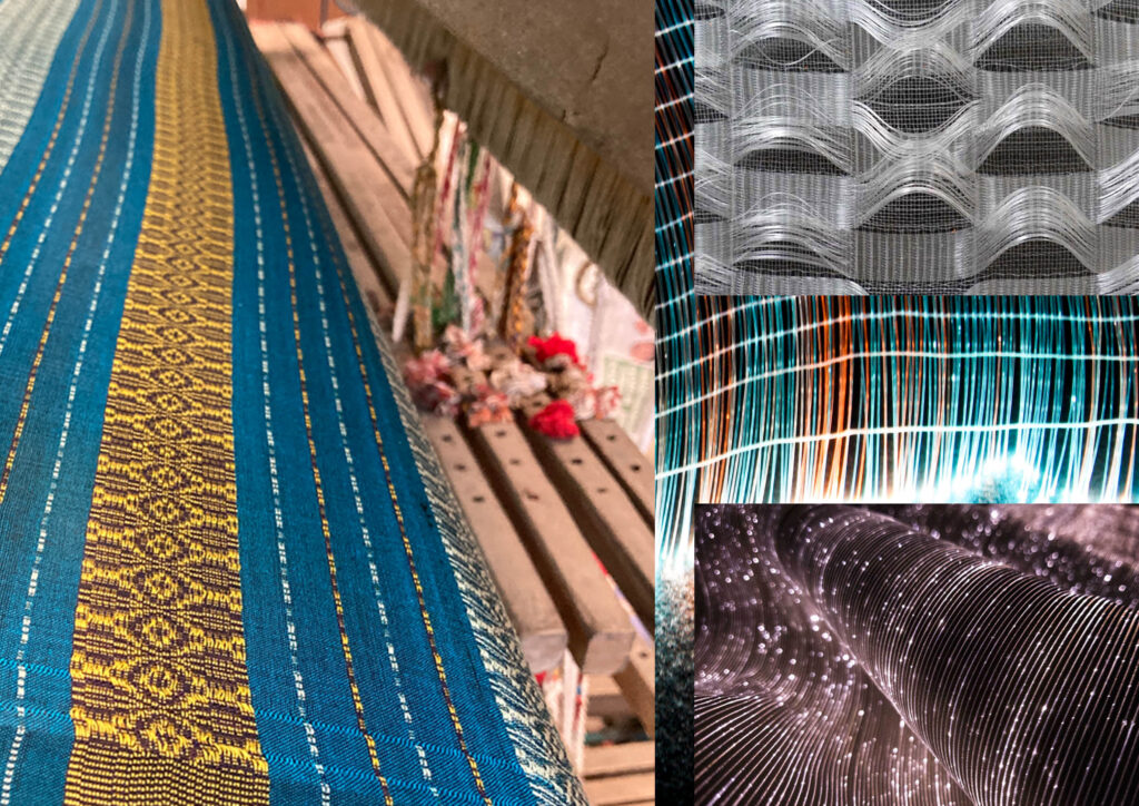 close up images of weave structure of several modern textiles