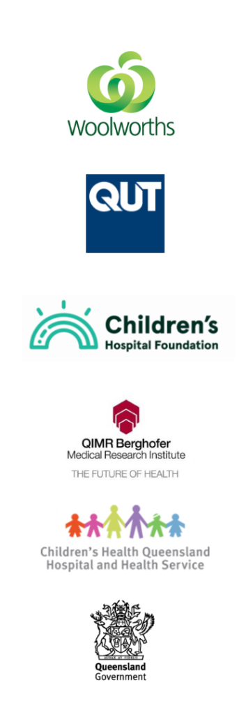 Woolworths, QUT, Children's Hospital Foundation, QIMR Berghofer, Children's Health Queensland Hospital and Health Service, Queensland Government.
